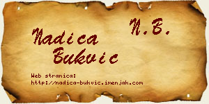 Nadica Bukvić vizit kartica